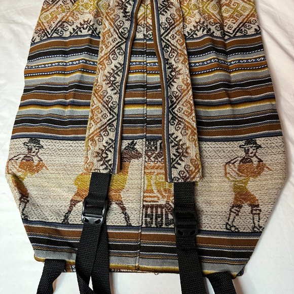 Peruvian Alpaca Backpack Casual Hiking Camping Travel Backpacks Lightweight - Picture 6 of 6